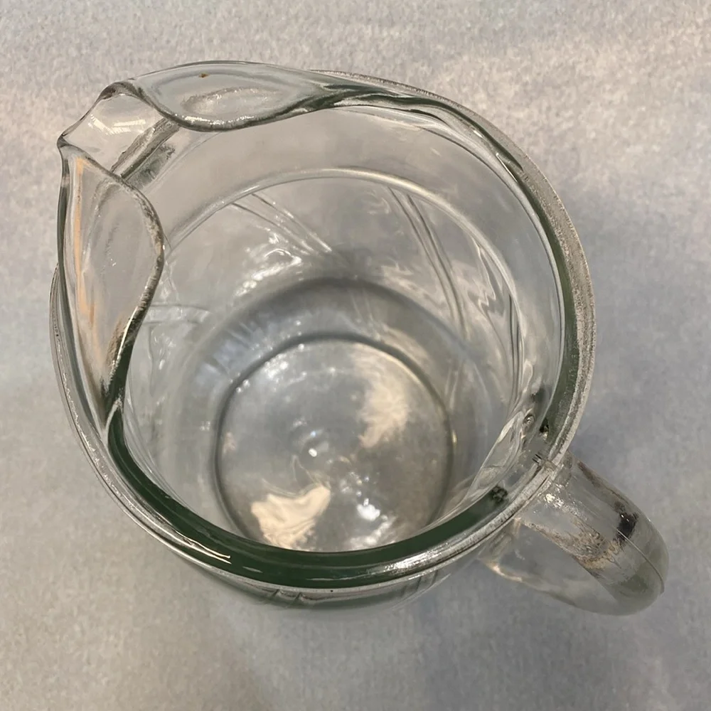 Indiana glass Double Swirl Smooth Finish 1960's Water Pitcher Clear Glass